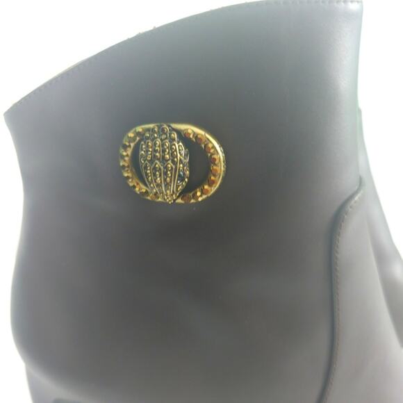 Kurt Geiger Chelsea Square Toe Bootie Brown Leather Ankle Block Heel Size 41 - Picture 2 of 15